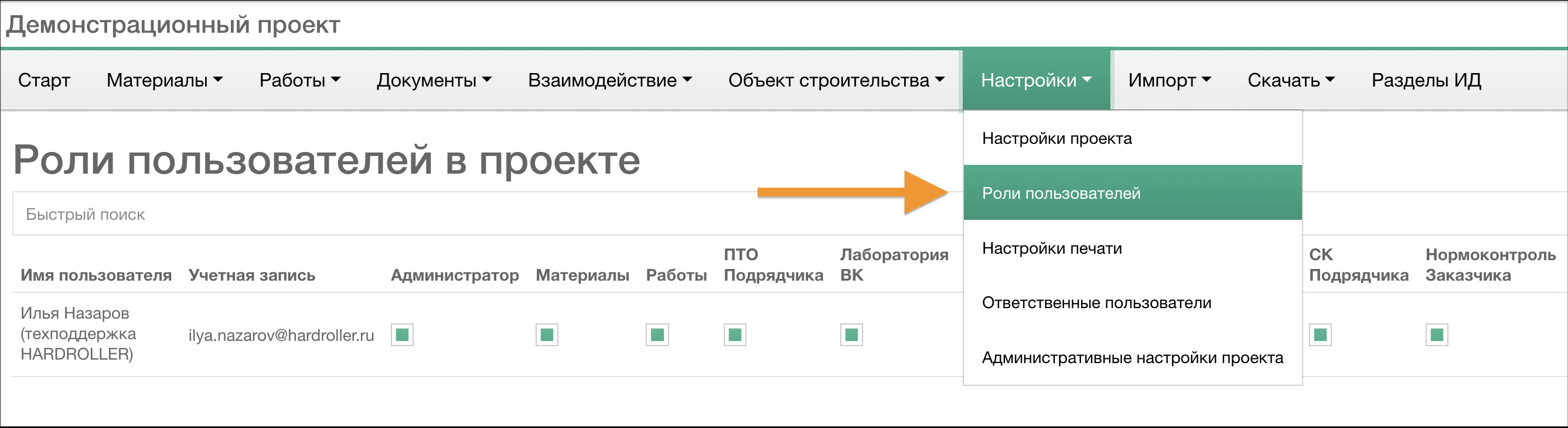 Роли пользователей